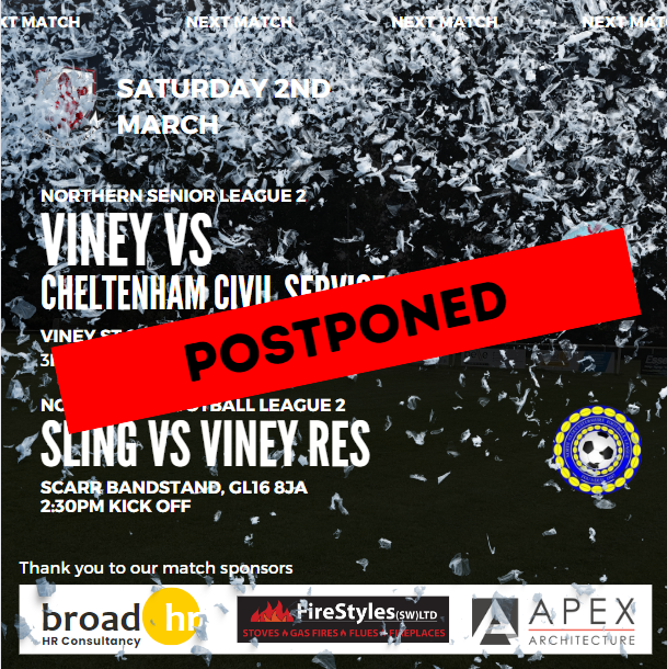 VSSFC's tweet photo. Unsurprisingly, both of today's matches are postponed โ #RollOnSpring https://t.co/biL2GzHeHv