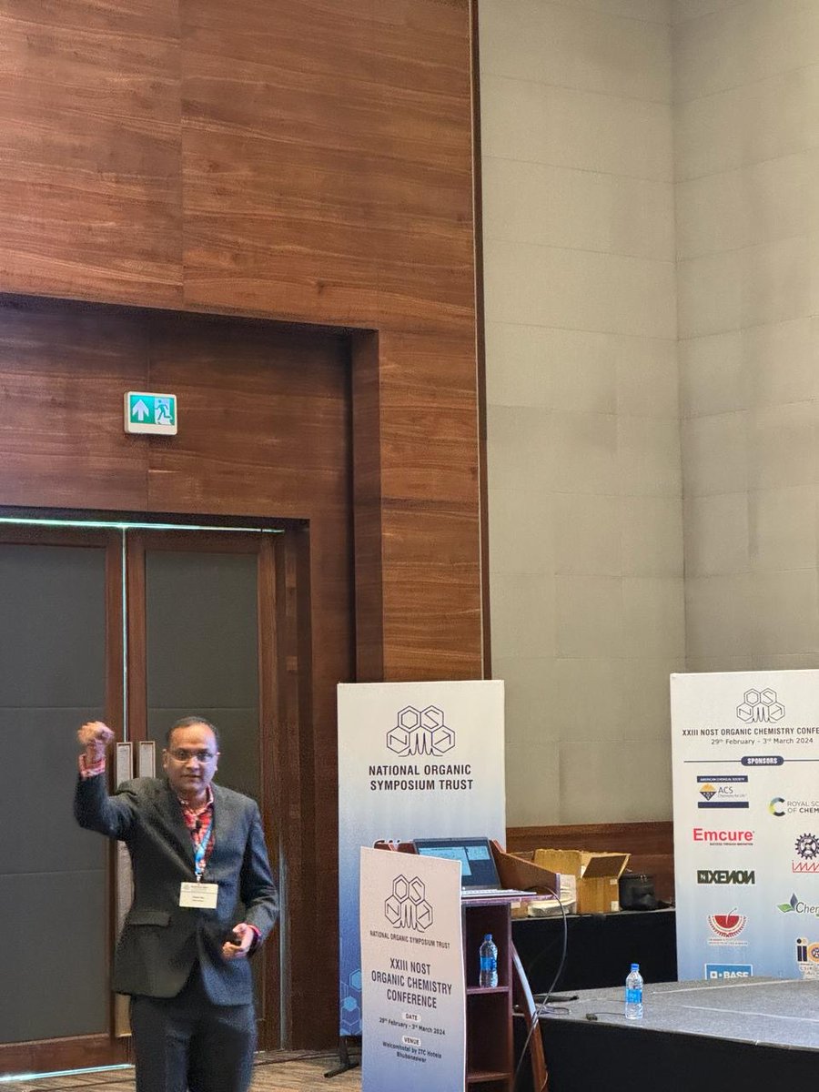 Dr. Biplab Maji delivered an excellent talk during the Panacea Biotech Session on the final day of #NOSTOCC2024, discussing 'Dearomative Cycloaddition Reactions via Visible Light Energy Transfer Catalysis'.  #Catalysis    @bm_iiserk @iiserkol