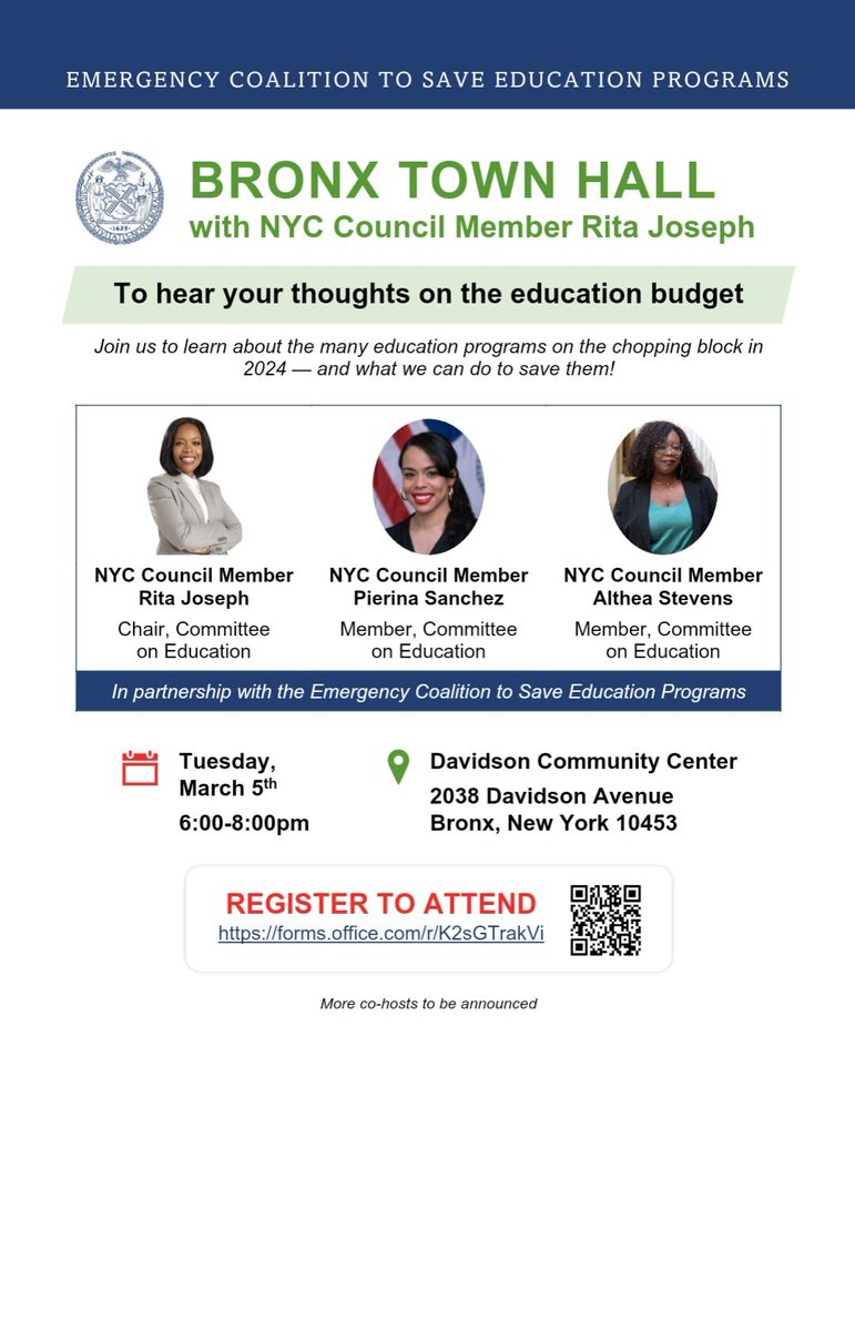 Come join us!  #SaveEducationPrograms