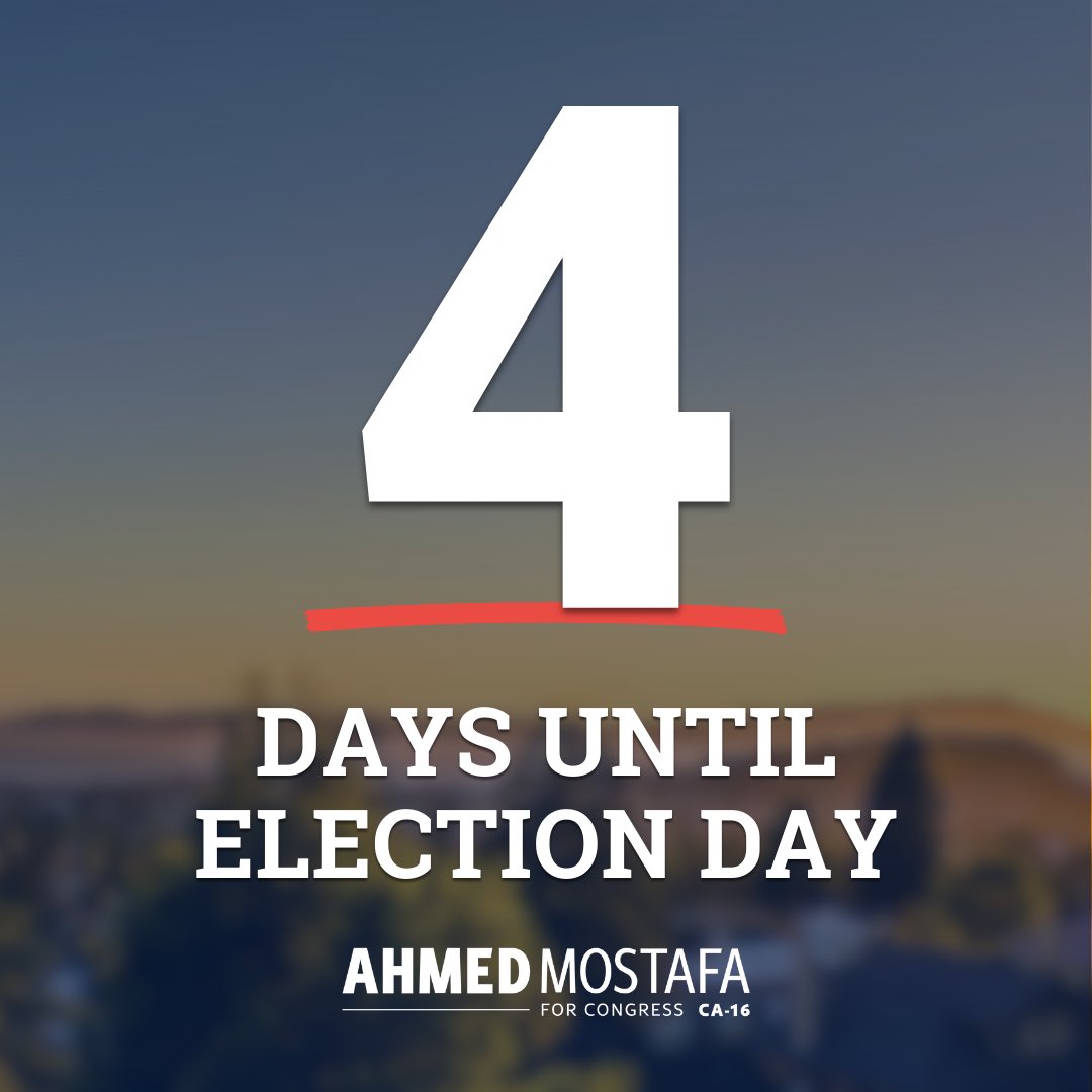 With only 4 days until Election Day, we’re grateful to every volunteer and supporter who has knocked doors, spoken to voters, & contributed to our grassroots campaign. In these final days, #TeamAhmed needs your help to get out the vote! Sign up to help us reach as many voters…