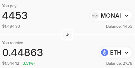 MikuIsBack's tweet image. $MONAI Revenue Share