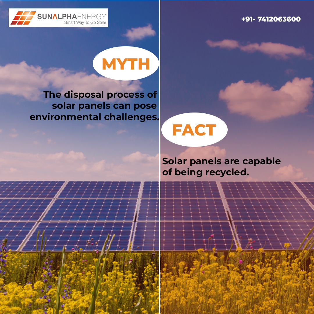 Efforts are made in the crafting of solar panels to facilitate easy recycling, with the goal of minimizing environmental impact. Join us in dispelling myths and transitioning to solar energy!

sunalphaenergy.com

#MythVsFact #mythbursted #saturdayvibes #solar #solarpanel