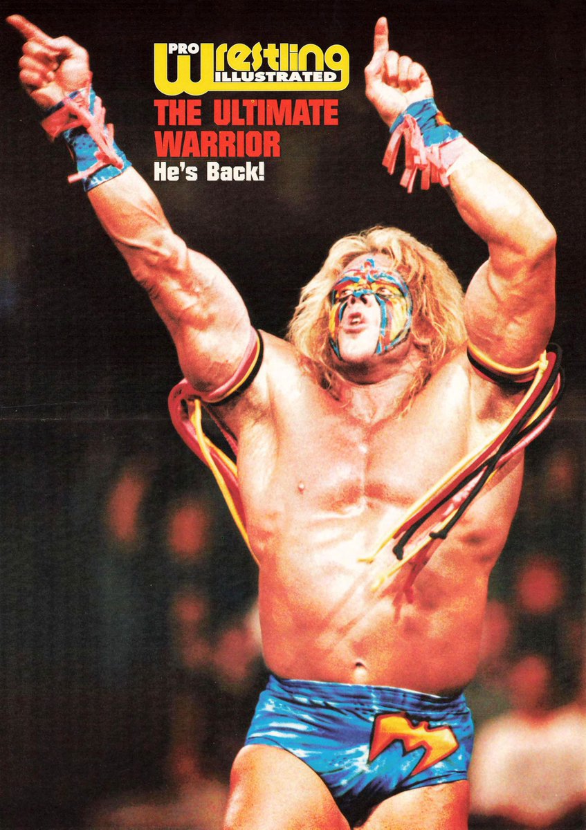 Ultimate Warrior poster from Pro Wrestling Illustrated, September 1996. #WWF #WWE #Wrestling #PWI #UltimateWarrior