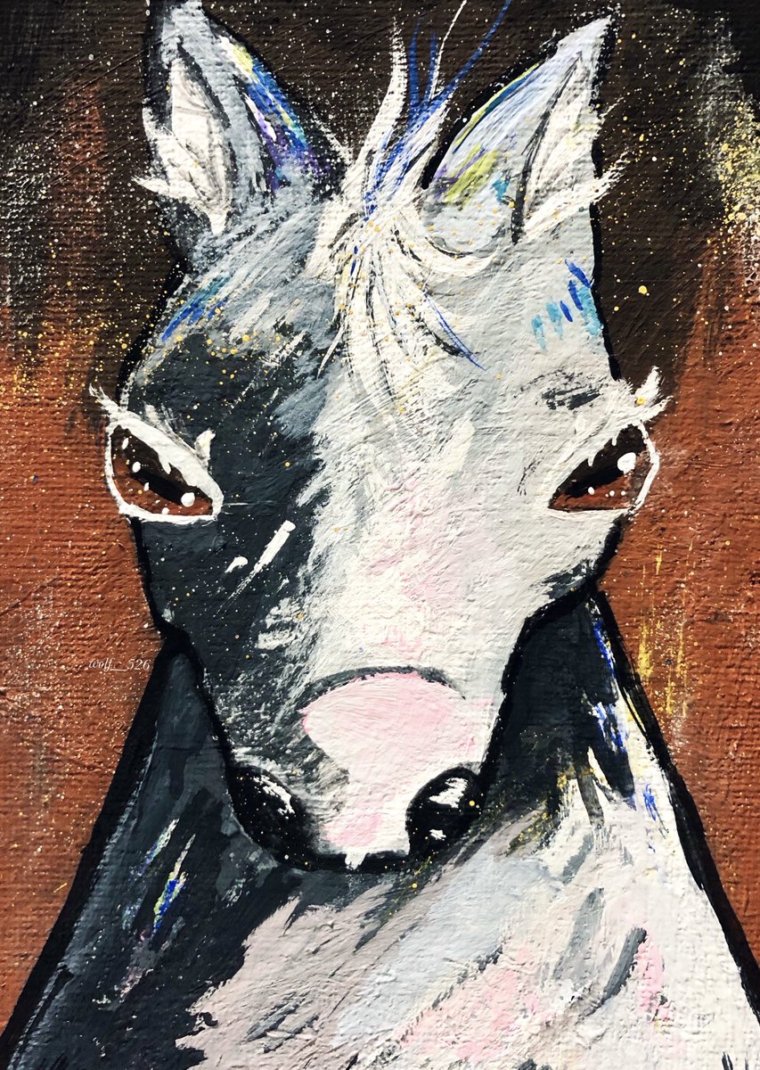 芦毛の馬
#馬 #芦毛 #アクリルガッシュ #アクリル画 #art #Horseart #ヴォルフのアート