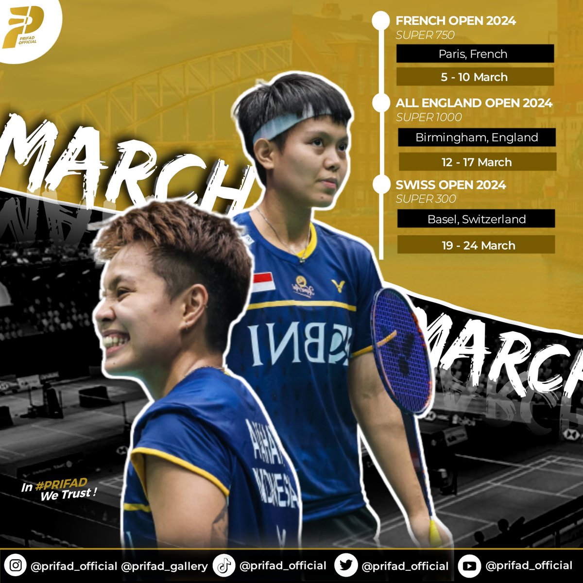 Prifad_Official's tweet photo. Welcoming March Will full hope!
Keep up the good work in March, Apri Fadia!
Let's raise our confidence again, maximize all the abilities we have, hopefully good results will follow! 💪🔥
In #PriFad We Trust!
#ApriFadia #MarchTour https://t.co/MxsUGd9iVN