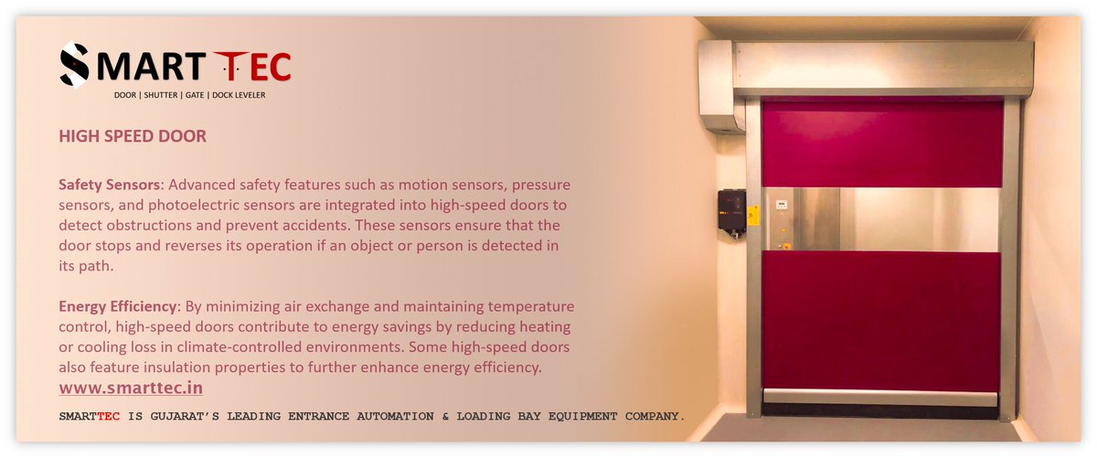 Smartteccompany's tweet image. Speed meets style with SmartTec High Speed Doors! ✨ Unleash the power of fast and reliable access.

#highspeeddoor #SmartTecHighSpeedDoor #SmartAccessSolutions #InnovationUnleashed #Industrialdoors #FabricDoors #cleanroomdoor #ControlDoors #LightCurtain  #SmartTecAutomation