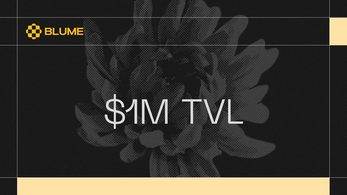 Blume has passed $1M in TVL!