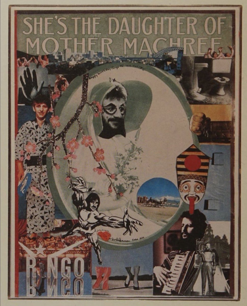 stefarrig's tweet photo. some of john lennon’s collages:
-“you always hurt the one you love” for george harrison
-“i only have eyes for you” for paul mccartney, later gifted to julian lennon
-“who was mother goose?” for elton john
-untitled for ringo starr https://t.co/1eZiKTlCkh