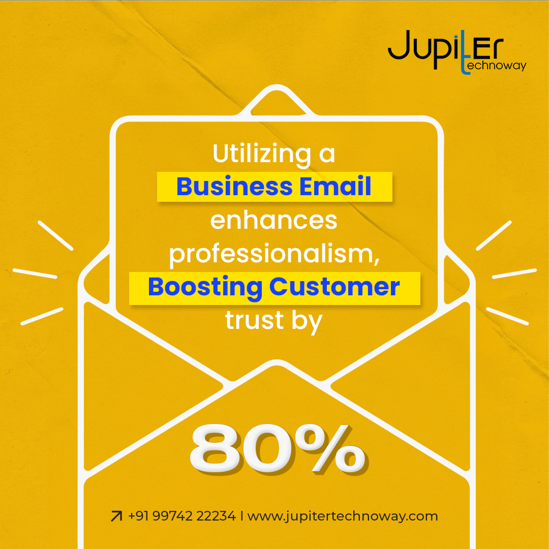Communication is key in business, and so is professionalism. Jupiter Technoway's Business Email Services – your gateway to trust and credibility. Elevate your business communication now! 📬🔒
