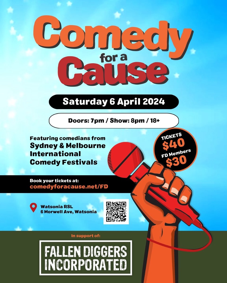 FallenDiggers's tweet image. Come join us for a night of laughter and help raise funds for Fallen Diggers Inc.