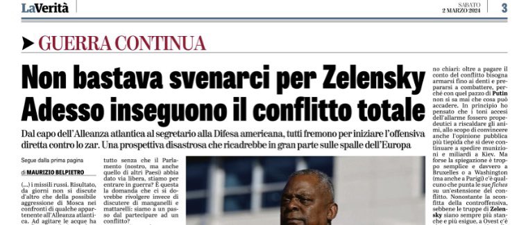 Follia totale! Fermate i governanti europei, miseri burattini di quella parte dell’Oltreceano (c’è anche l’altra parte che non vuole la guerra) che usa l’Europa per i suoi pazzi giochi di guerra che presto potranno diventare per noi Europei una realtà sanguinosa, una realtà