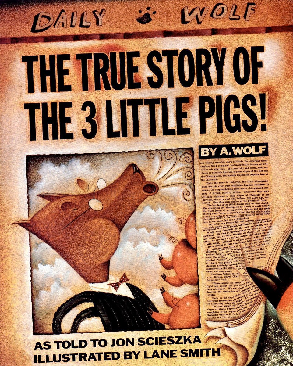 📚In 1989, ‘The True Story of the 3 Little Pigs!’ by Jon Scieszka and Lane Smith was first published