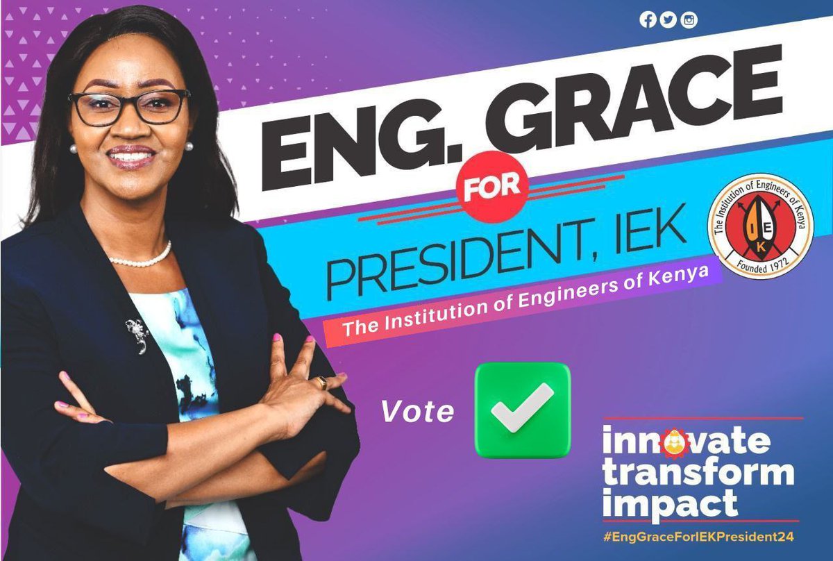 Esteemed Engineers,

I am happy to declare my candidacy for the position of President at the Institution of Engineers of Kenya (<a href="/TheIEK/">The Institution of Engineers of Kenya</a>) 2024-2026.

I am grateful to have served as the 1st Vice President (2022-2024) during which my dedication to the advancement of our institution