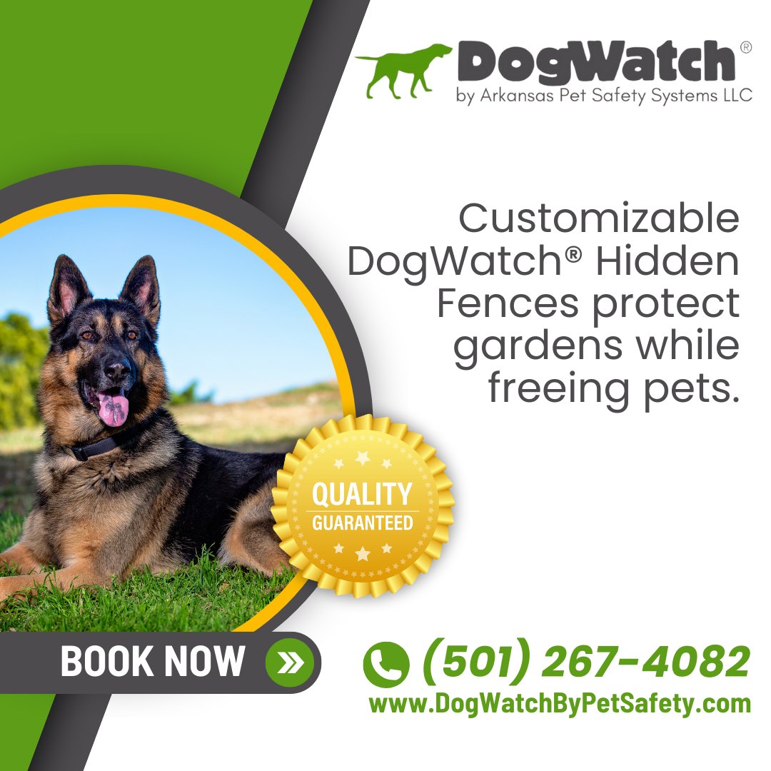 Customize DogWatch® Hidden Fences for garden protection in Royal AR. It is ideal for safeguarding various garden areas while maintaining pet freedom. Inquire at (501) 267-4082 for a custom solution. #CustomFencing #RoyalAR #GardenSafety