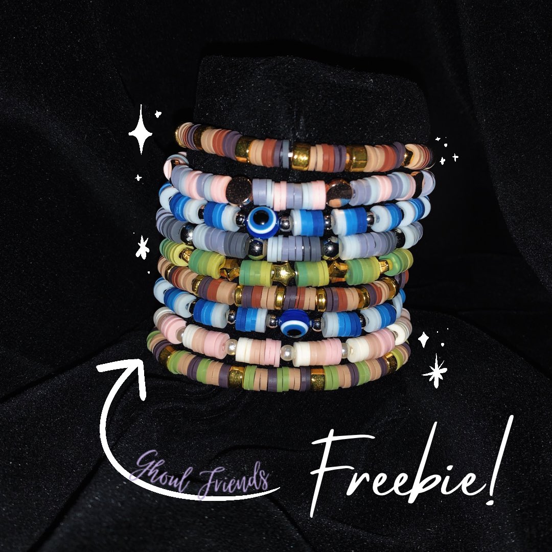 Place any order from my website and get a ✨ FREEBIE ✨

Any order placed will receive a FREE random clay bead bracelet 🫶🏽

*while supplies last 

ghoulfriends.bigcartel.com