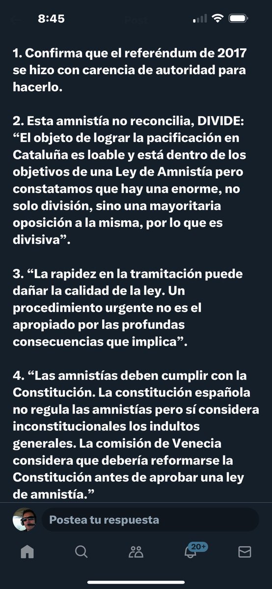 Que alguien me explique dónde ve exactamente el @PSOE que la #ComisiónDeVenecia apoyen su ley de amnistía porque no lo entiendo. Me basta el punto donde dice que en España se debe reformar la Constitución para aprobar esta ley para que el proyecto de ley de detenga ahora mismo.