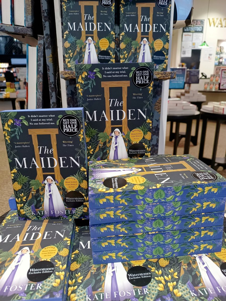 Waterstones Scottish Book of the Month is the award winning The Maiden by @KateFosterMedia. Inspired by real-life events, Foster's electrifying seventeenth-century-set whodunit revolves around a respectable noblewoman accused of the shocking murder of her lover. @panmacmillan 📚