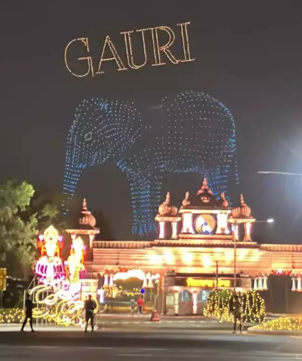 Drones illuminate Jamnagar sky at Anant-Radhika’s pre-wedding function