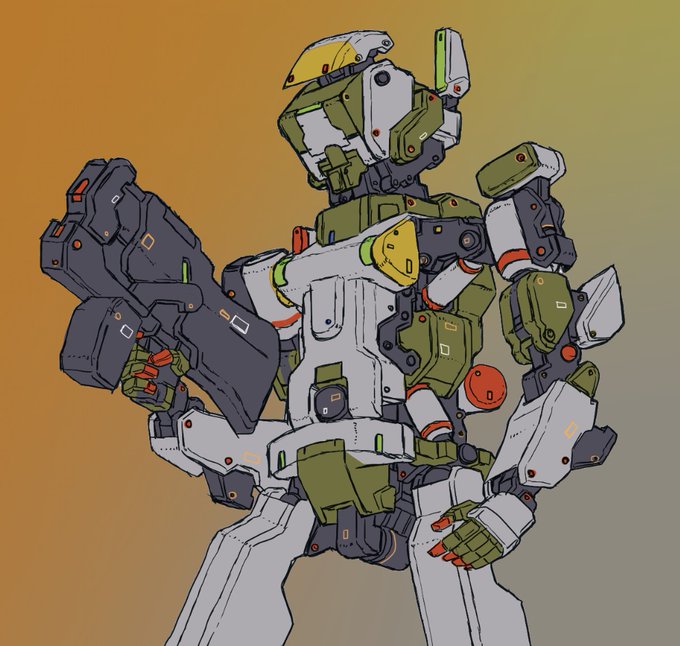 「holding gun humanoid robot」 illustration images(Latest)