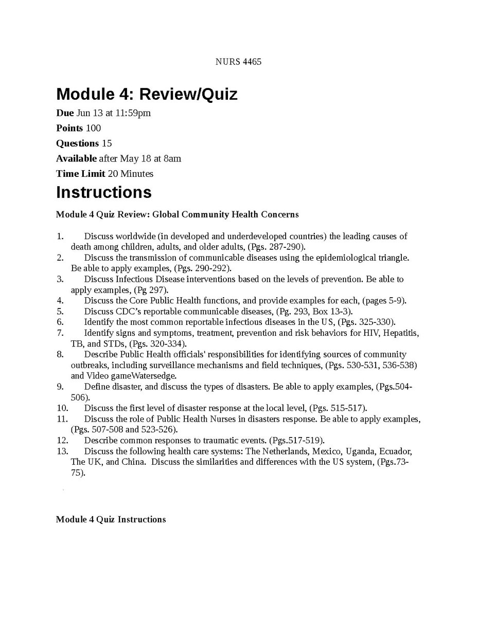 JohnMatah699's tweet image. NURS 4465, Module 4 Quiz Review: Global Community Health Concerns 
fliwy.com/item/378539/nu…
#nurs4465 #module4 #globalcommunityhealthconcerns #fliwy