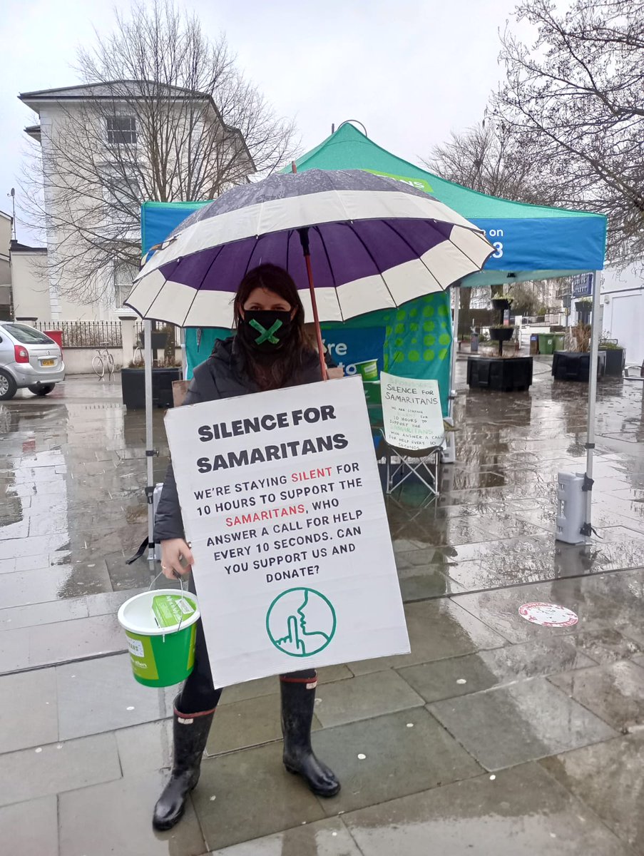 And we're off! So far we've raised £5000 for the Samaritans, and we're hoping to raise a bit more, as well as awareness, on the wet streets of Tunbridge Wells today! Come and say hello, or donate here - justgiving.com/team/silencefo…