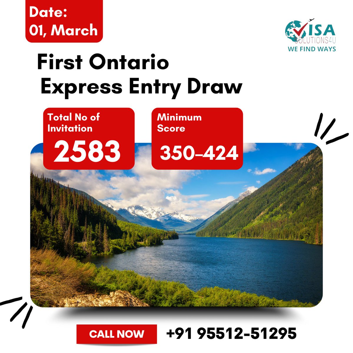 🚀 Ontario Express Entry Draw Alert!

1st Express Entry draw for this year invites candidates with skilled trade occupations. 
▶️ ITAs: 2583
▶️ CRS: 350–424

#expressentry #expressentrydraws #CanadaPR #permanentresident #CanadaImmigration  #ontariodraw #biharwithmodiji