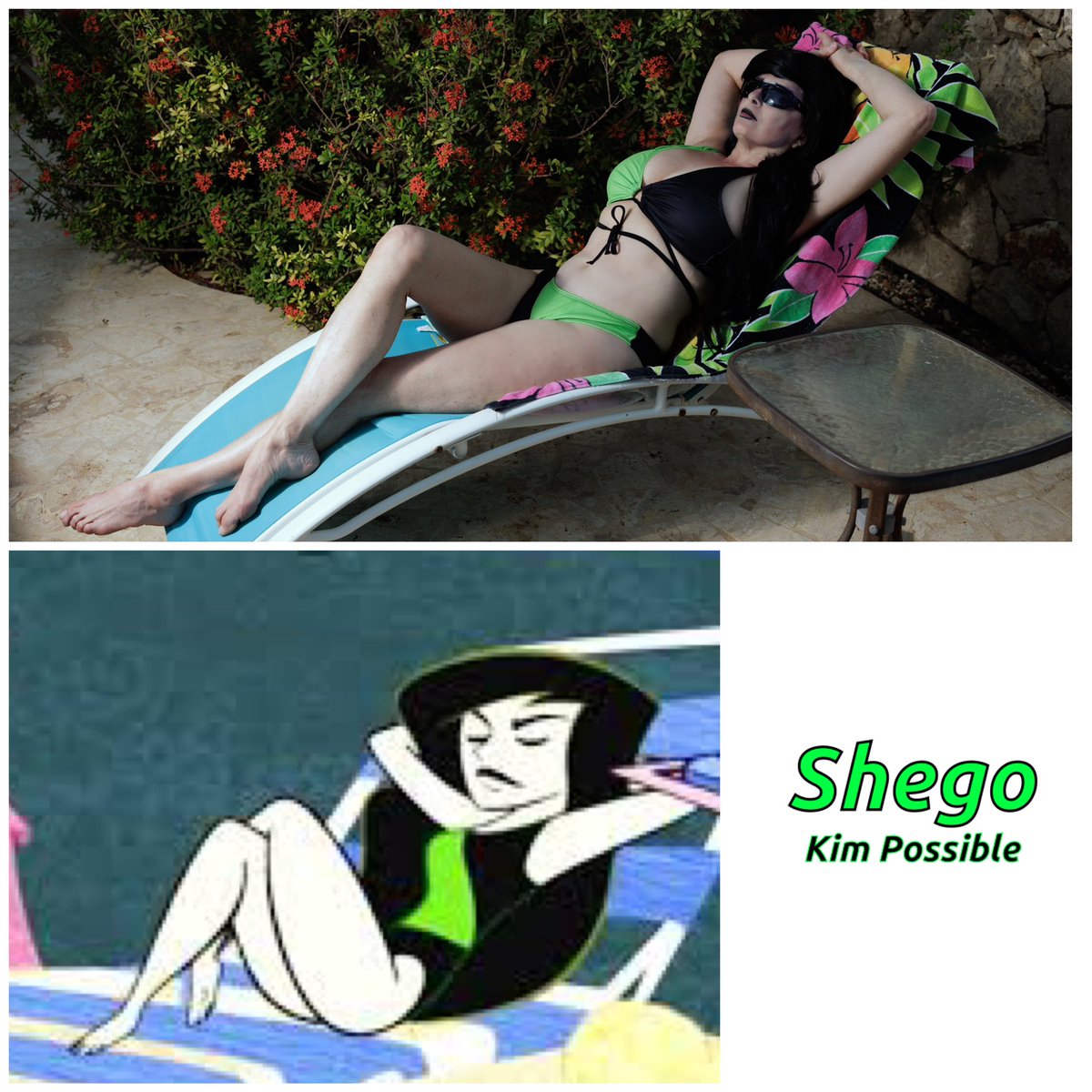 amhcosplays's tweet photo. Happy #sidebysidesaturday! Did my best to remember this image of #Shego during my latest #swimsuit Shego shoot. Not quite a match, but I came close enough!
#cosplay #swimsuitshego #swimsuitshegocosplay #bikinishego #bikinishegocosplay #kimpossible #kimpossiblecosplay #disney https://t.co/kfZvQ7b98M