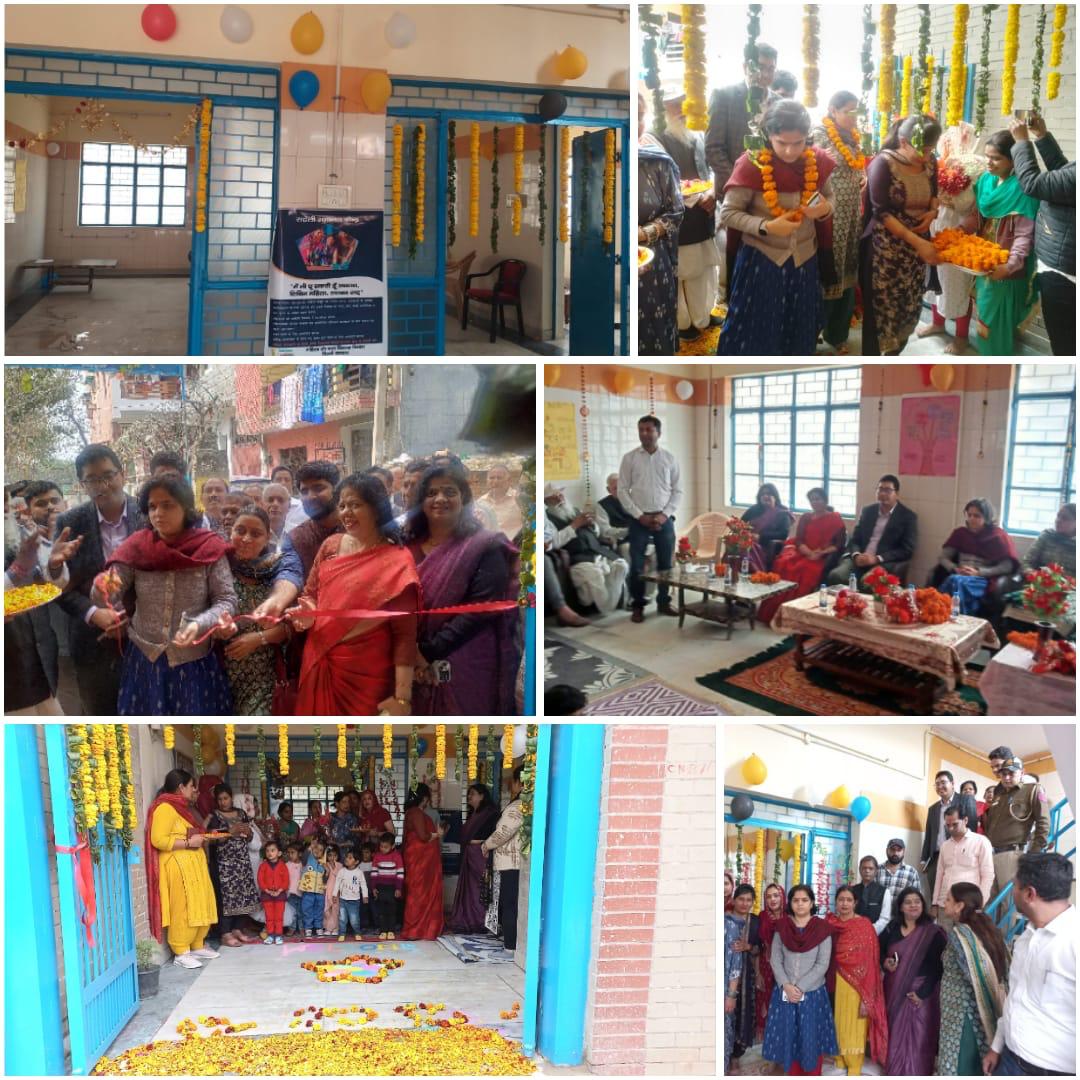 #Gramodaya Inauguration/ shifting of small rented Anganwadi to spacious building (A govt. Structure which was dilapidated turned into a beautiful space under initiative of DM, ND) for better preschool experience & women empowerment for community ladies. @PMOIndia @LtGovDelhi