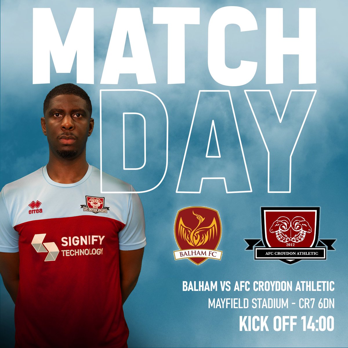 MATCH DAY⚽️IS HERE... Let's get ready to go!

BALHAM FC🆚AFC CROYDON ATHLETIC🐏

Comment🗣️score predictions??

🕑14:00 Kick Off 
📍The Mayfield Stadium CR7 CDN

Make sure to get down for the game!

#uptherams

#afccroydonathletic #croydon #football #weekendfootball