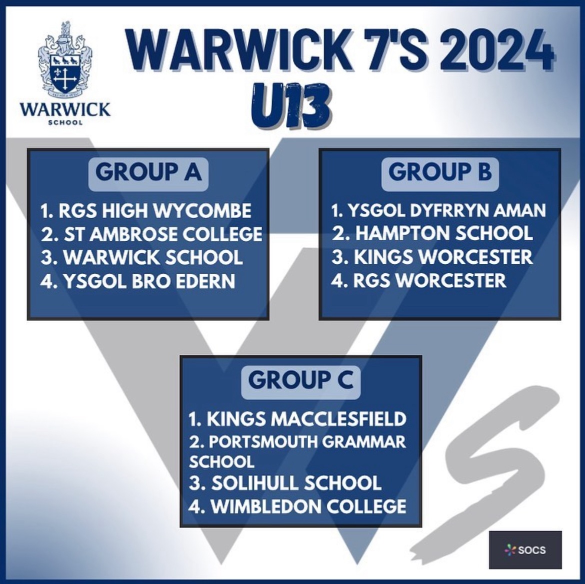 Best of luck to our U16, U14 &amp; U13 squads heading to Warwick 7s this morning. 

First games start at 10am, link to the full programme here:

warwickschool.org/warwick-sevens…

@NextGenXV <a href="/SchoolsSports/">SOCS</a> 
#rugby #rugby7s #TheRGSHWWay