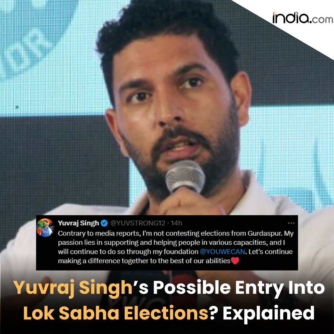 Yuvraj Singh denies media reports suggesting his entry into politics by contesting the upcoming Lok Sabha elections from Punjab’s Gurdaspur.

#YuvrajSingh #LokSabhaElections2024 #Gurdaspur #Politics #Cricket #YouWeCan