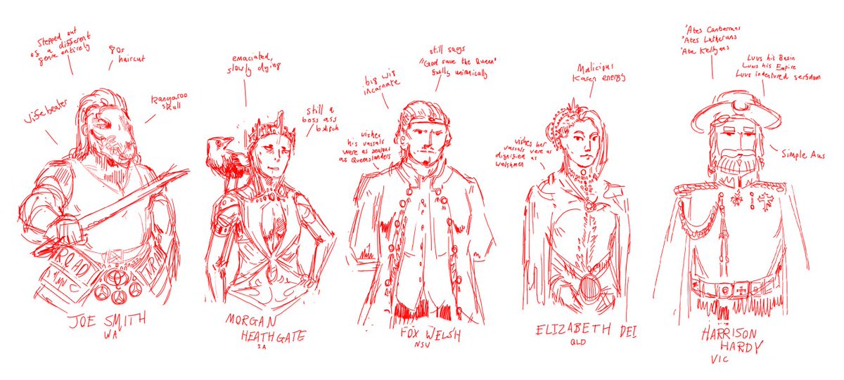 Funny sketch I did today:
The most powerful emperors/esses of post-post-apocalyptic Australia