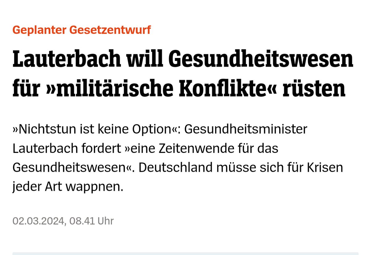 Unfassbar. Wenn #Lauterbach das Gesundheitswesen endlich so 'rüsten' würde, dass es eine normale Grippewelle im Herbst überstünde, wäre einiges gewonnen...