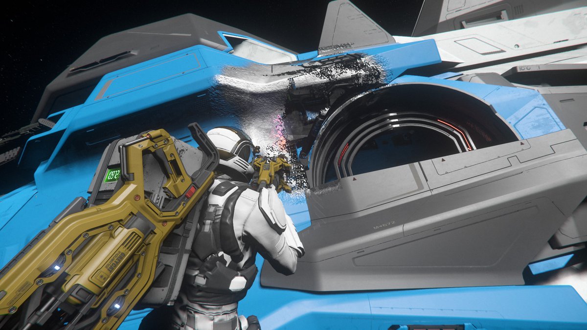 One of the things we do in the SPL is the Support Services/Mobile Harbour. Here's a Story in 4 pictures when we streamed with <a href="/MongrelSquad/">Mongrel Squad</a> 
1) Our Supreme Magic Awesome Gigachad of a Leader won gungame!🔫
2) If it fits it sits🙀 
3) The starfarer "WORKS"⛽️
4) Casual repairs🔧