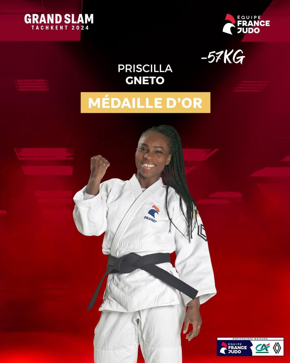🥋💫 Journée en🥇pour la championne franco-Ivoirienne <a href="/GnetoPriscilla/">Priscilla Gneto OLY</a> ! 

Hier, elle a brillamment remporté sa finale contre Haruka Funakubo (🇯🇵), classée 7⃣e mondiale👏🏽

Félicitations #PriscillaGneto pour ta victoire 👏🏽🔥

#Marraine #Abidjan2019🇨🇮 #DeveloppementJudo 💚