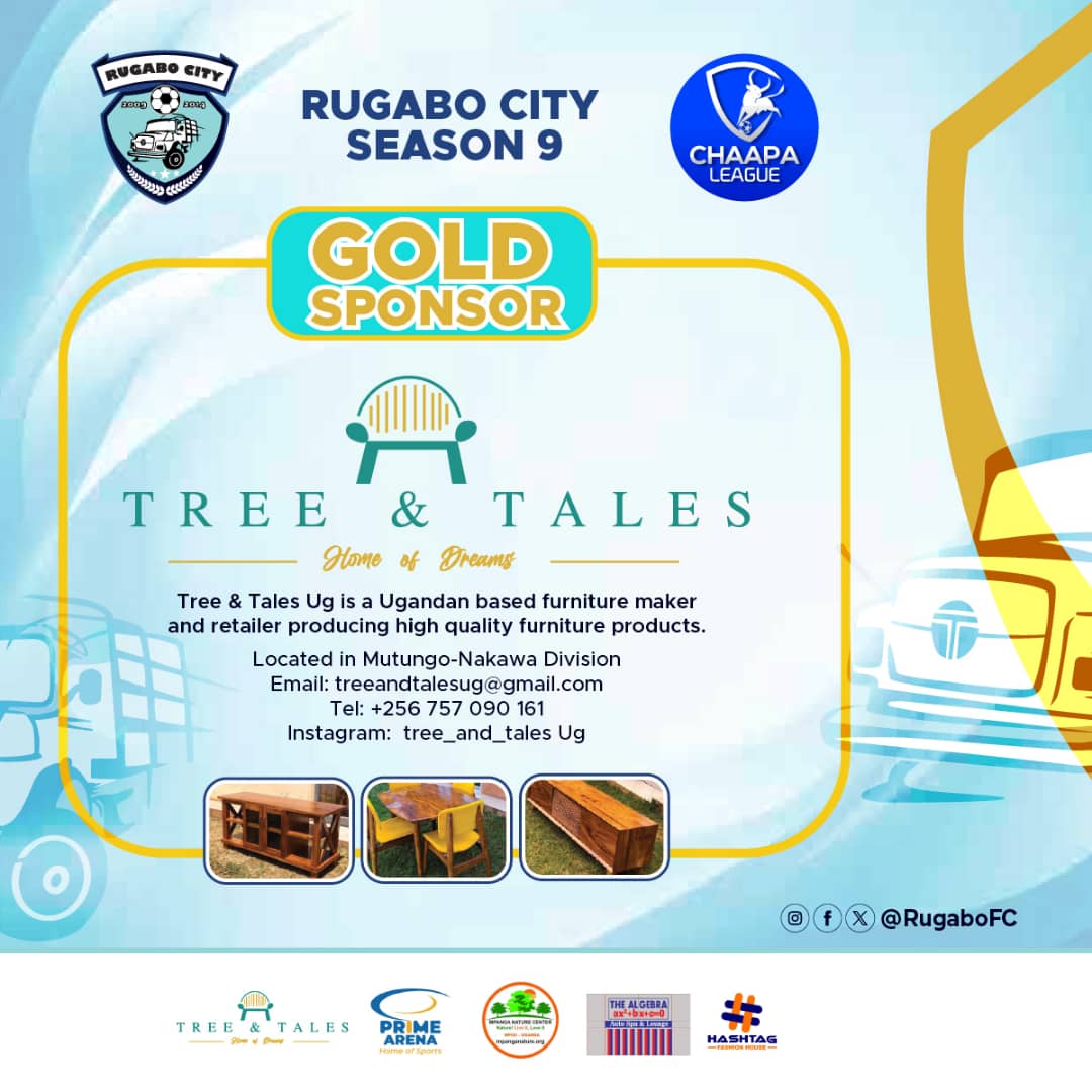 RUGABOFC1's tweet photo. As @ChaapaLeague is resuming this weekend,  @RUGABOFC1 is thrilled to announce our main sponsor! A huge welcome to #Tree&amp;TalesUg.
Together,  We're ready to achieve greatness on and off the pitch💪
#Chaapaleague9
#cityzens 
#CityDrewllers https://t.co/zvq3JiDGy4
