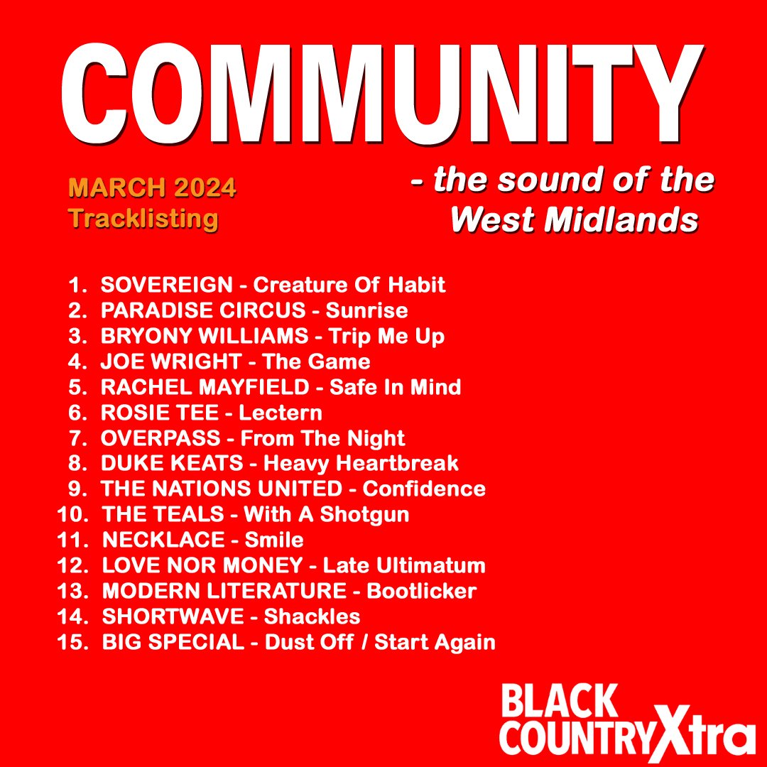 The March edition of 'Community' is now On Demand via the @wearebcr app,  including...

@bryonywmusic
@_joewrightmusic
@RachelMayfield
@rosieteeuk
@overpass_band
@dukekeats
@teals_the
@bigspecial_ 
and much more!!!