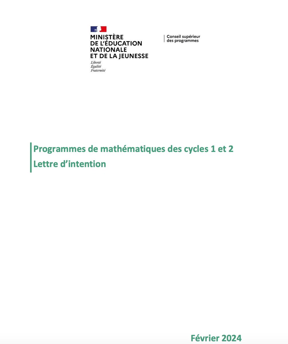 Lettre d'intention du CSP pour les programmes de mathématiques du cycle 1 et du cycle 2. 
▶️education.gouv.fr/media/160773/d…