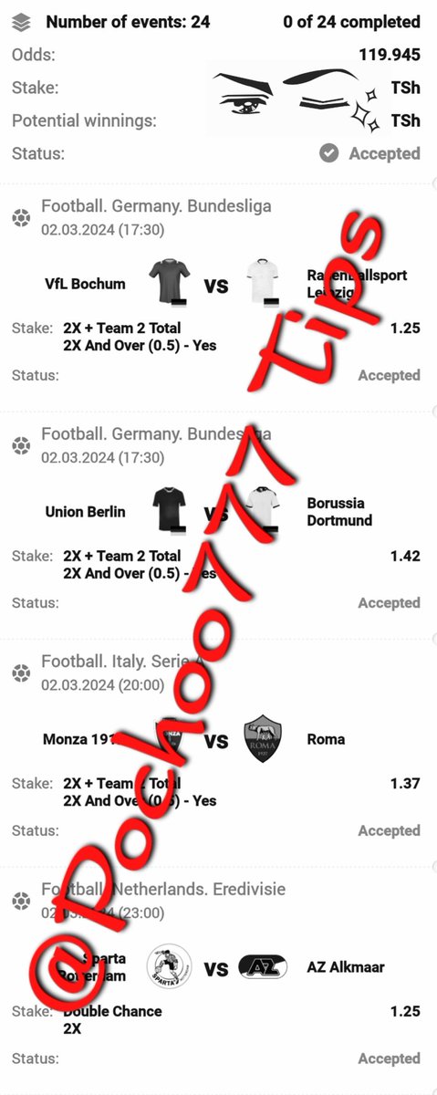 EDIT, PLACE OT IGNORE IT....RETWEET🙏

Application ya 1xbet 
👉Link: is.gd/Sib5uV
👉 Promo code: POCHO77
👉 DM for more info✅️ 
@GivaTips
@NasriAllyy 
@kin_donn 
@FP_tz66 
@Mzungu_pori1 
@KoveTips
@PirateG75
@_mshanaone
@Bett4life
✨️CODE: JETPS

#BAKINAMIMI