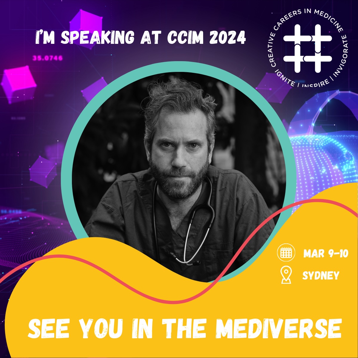 Honoured to be sharing the 'Healthcare Trailblazers' stage with @DrDerrickTin &amp; <a href="/BSystermans/">Brenton Systermans</a> at the <a href="/CCIM_official/">Creative Careers In Medicine</a> conference next weekend. Buckle up &amp; see you in Sydney! Hair-raising adventures ahead 📷📷ccim.eventsair.com/ccim-2024