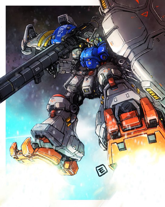 「looking down mobile suit」 illustration images(Latest)