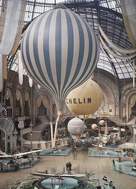 This autochrome by Léon Gimpel of the 1909 Aeronautical Exhibition in Paris feels out of this world.