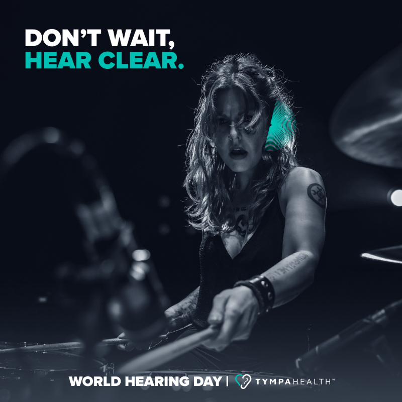 TympaHealth's tweet photo. Missing the beat? Need the volume louder? 👂 

In the UK, 1 in 5 people grapple with ear and hearing health issues, often unaware of missed words and sounds. 

Tomorrow is #WorldHearingDay, and we are supporting the @WHO's call for global awareness.

Don’t Wait ⤵️

#TympaHealth