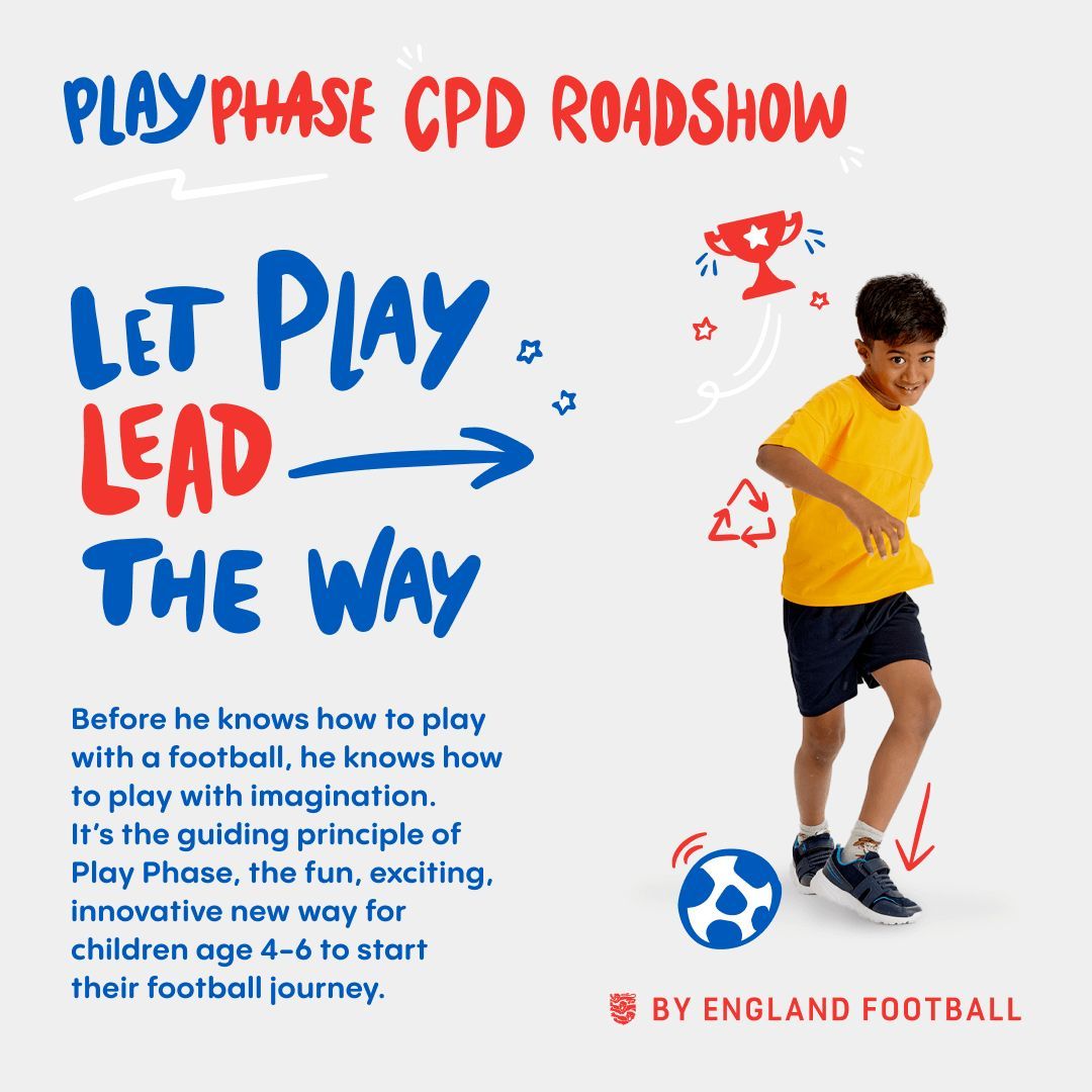 Mark your calendars for Tuesday 30th April. 📅 The Play Phase CPD Roadshow, hosted by <a href="/sturge_p/">Pete</a>, will help you create a positive impact for children aged four to six years old, giving them the best possible start. 📈⚽ Limited places are available: 👇 essexfa.com/coaches/develo…