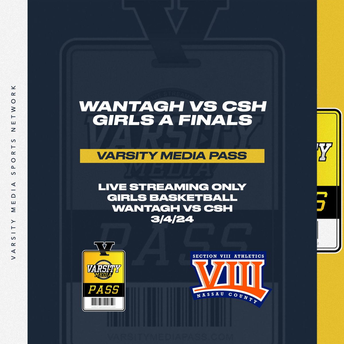 🚨 MONDAY 🚨 🏀 @Sec_VIII_Ath Girl's A & AA Finals ⏰ 5 PM 🏀 @Manhasset vs East Meadow 🎙️ @SchwartzSports 📺 tinyurl.com/4jjuer6h ⏰ 7 PM 🏀 @Wantagh_Warrior vs @CSHathletics 🎙️ @SchwartzSports 📺 tinyurl.com/yc8fz645