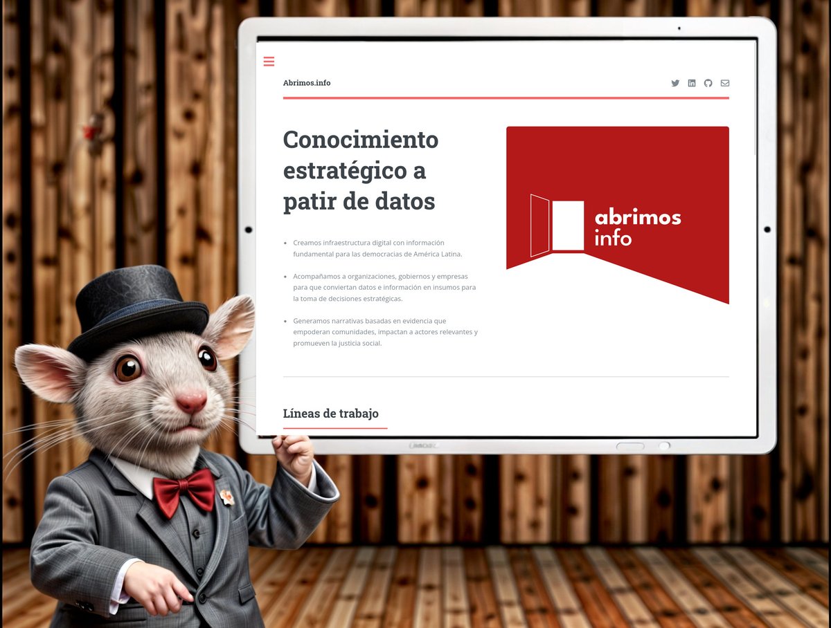 MartinSzy's tweet image. - ¿Por qué tan elegante, ratoncito Pi?
- ¡Hoy se presenta @AbrimosInfo en el #OpenDataDay muchacho!
