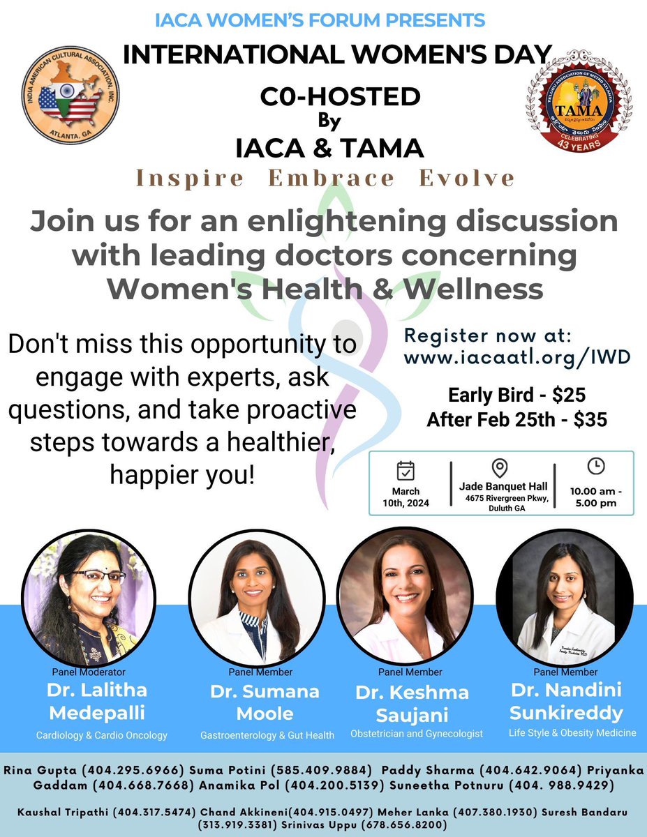 LCMedepalli's tweet photo. Celebrate International Women’s Day on Mar10th,24! Join our panel of specialists for crucial insights on women’s health. From heart care to OB/GYN tips, &amp;lifestyle hacks to digestive wellness secrets, get empowered to take charge of your well-being. Mark #InternationalWomensDay https://t.co/2z5hgw1Qty