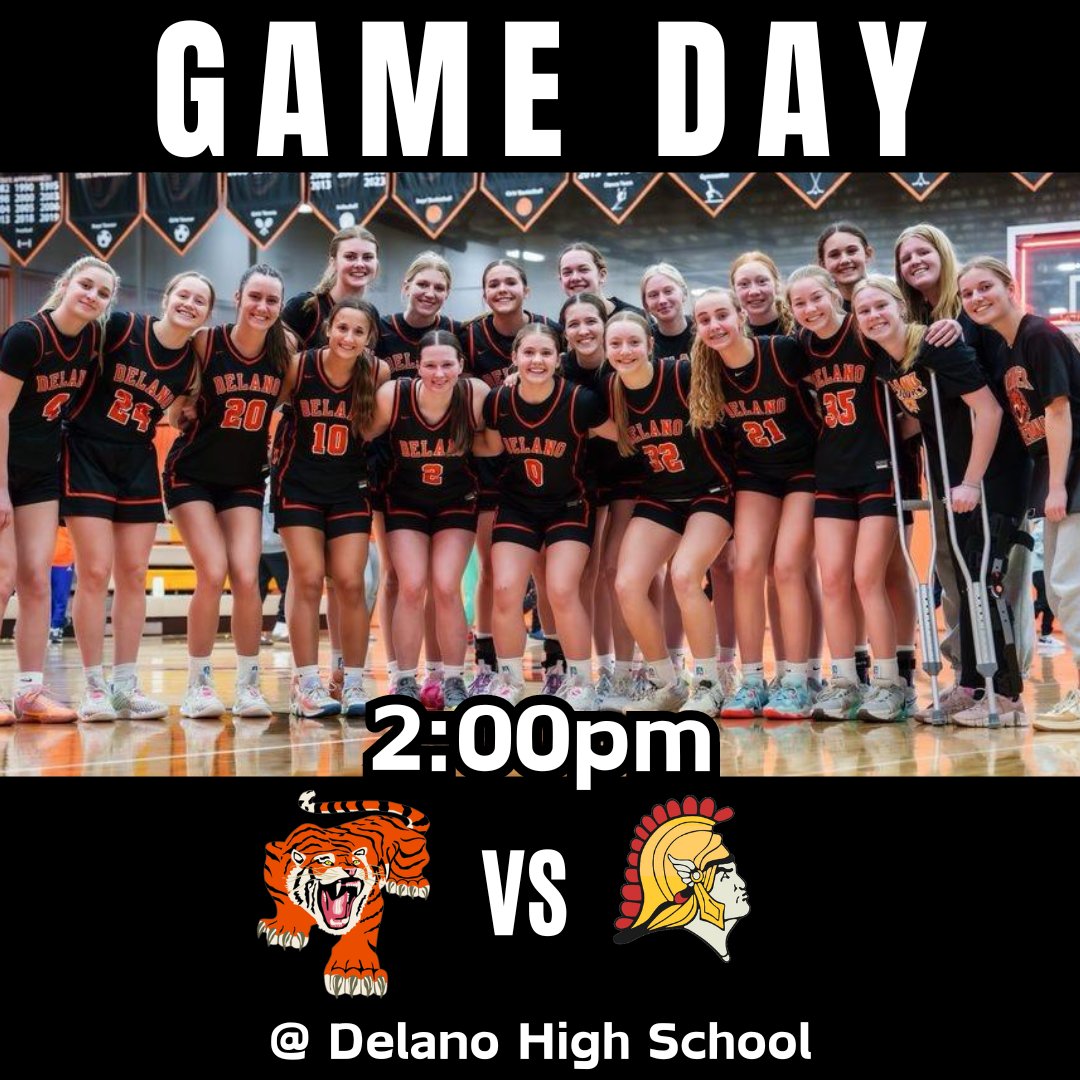 🧡🖤🐅🏀See you in Delano for today's 2pm tip-off....Section Semifinals vs Orono