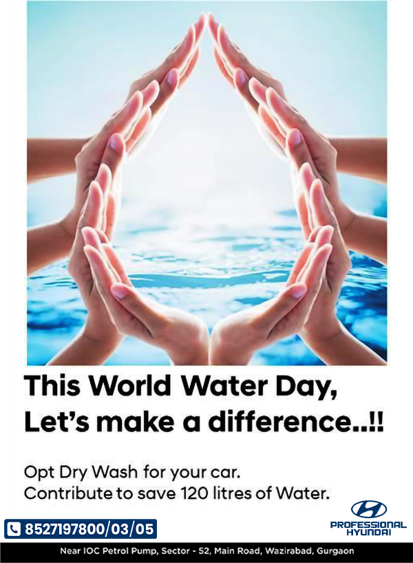 Water is the essence of life. On this World Water Day, let's pledge to conserve and value our water resources. #WorldWaterDay' . . Book Your Car Service Now !! Call - 8527197800/03/05 . #HyundaiIndia #hyundaicares #carecare #AisiCareNowhere