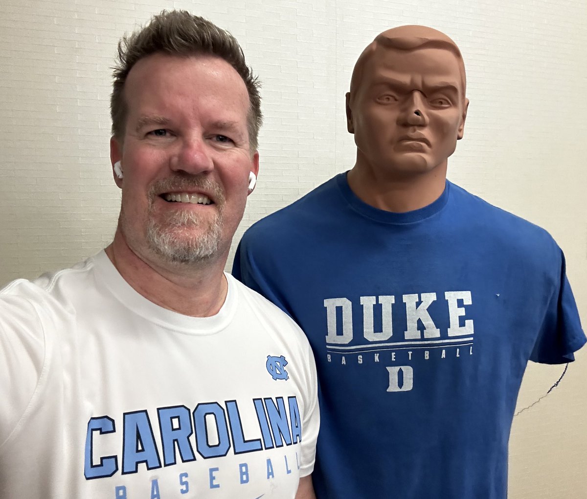 You know you’re in Tarheel Country when the hotel gym boxing dummy is a Dookie <a href="/RizzoCenter/">Rizzo Center</a> <a href="/DiamondHeels/">Carolina Baseball</a>